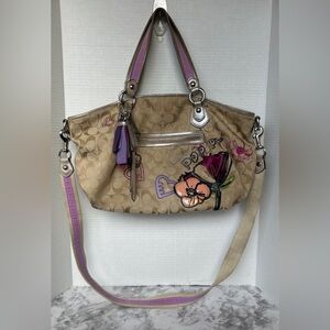 Coach Poppy Petal Signature Highlight Rocker Shoulder Bag